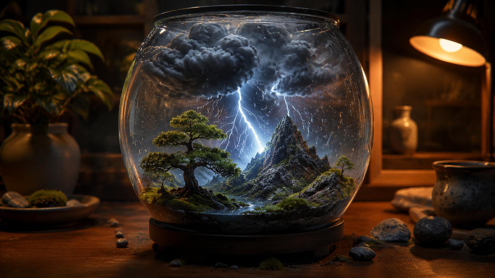 Thunderstorm in a Bonsai