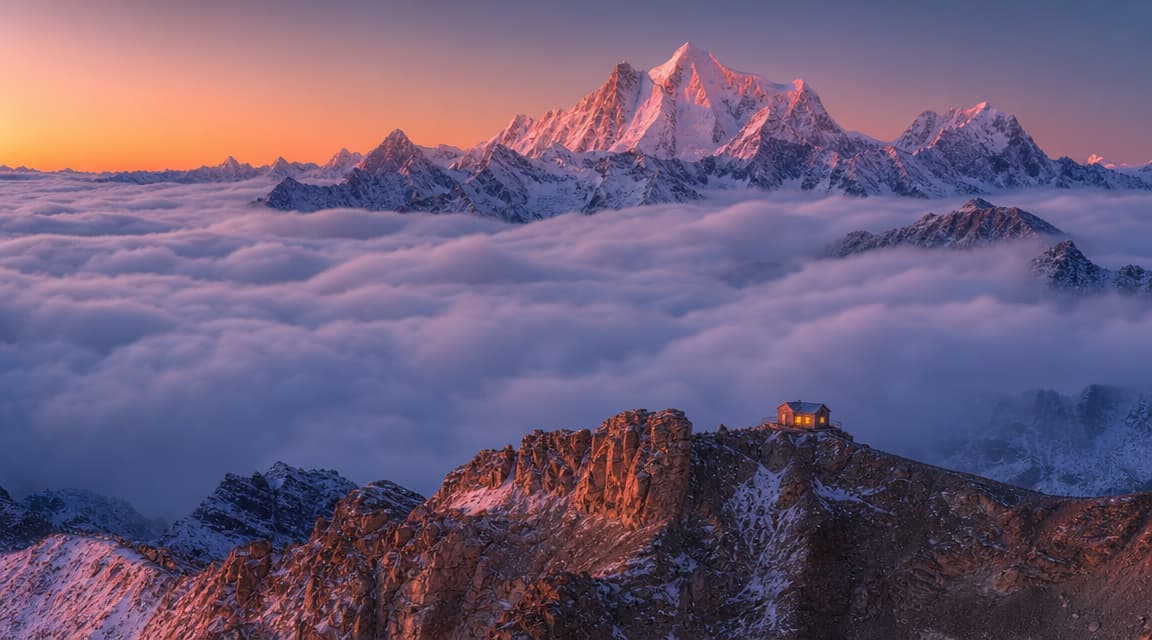 Peaks Above the Cloud Sea
